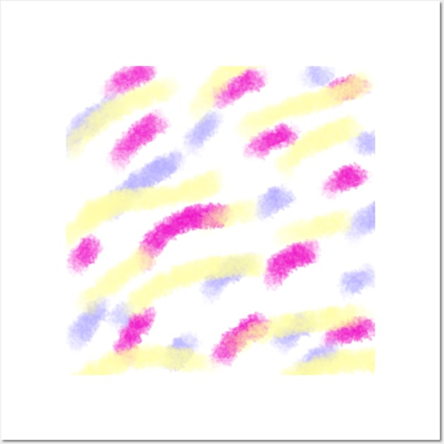 Yellow pink blue watercolor abstract art design Wall Art by Artistic_st